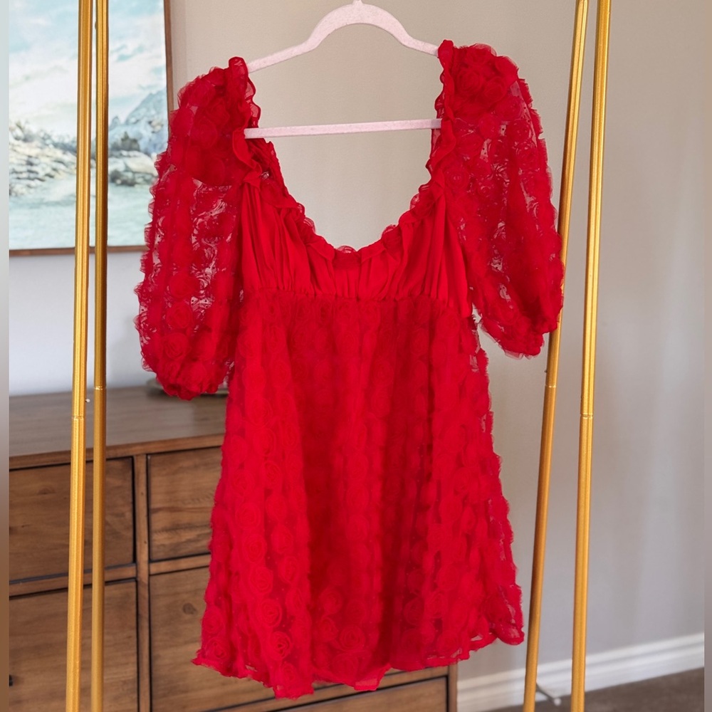 For Love and Lemons Hannah Red Mini Dress